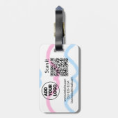 Étiquette À Bagage Simple minimal q r code add logo scan code name we (Dos Vertical)