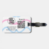 Étiquette À Bagage Simple minimal q r code add logo scan code name we (Dos horizontal)