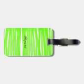 Étiquette À Bagage simple minimum ajouter votre nom photo monogramme  (Dos horizontal)