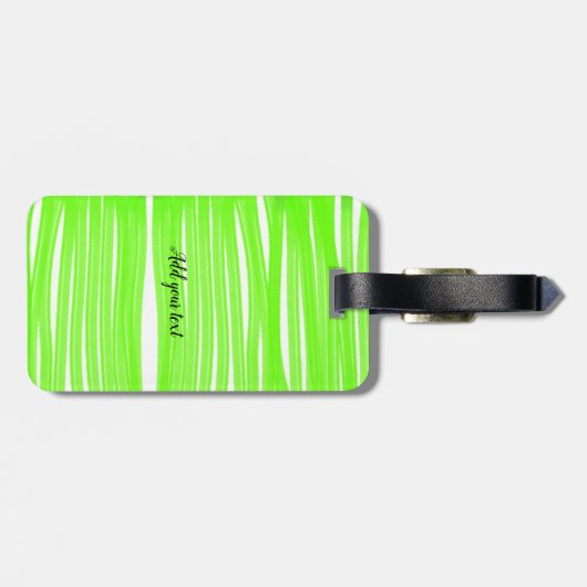 Étiquette À Bagage simple minimum ajouter votre nom photo monogramme (Dos horizontal)