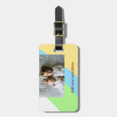 Étiquette À Bagage simple minimum AJOUTER VOTRE TEXTE PHOTO NOËL yell (Devant Vertical)