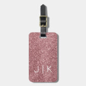 Étiquette À Bagage Simple Modern Elegant Parties scintillant Nom mono (Devant Vertical)