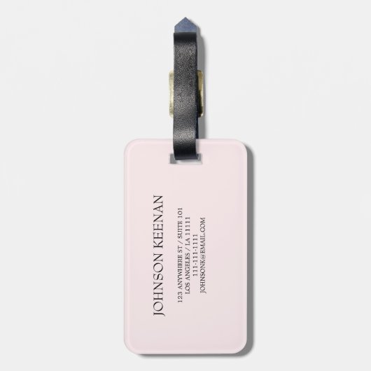 Étiquette À Bagage Simple Modern Elegant Parties scintillant Nom mono (Dos Vertical)