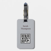 Étiquette À Bagage Simple moderne avec accents Abstraits Logo Code QR (Dos Vertical)