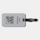 Étiquette À Bagage Simple moderne avec accents Abstraits Logo Code QR (Dos horizontal)