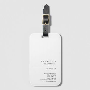 Étiquette À Bagage Simple moderne blanc tendance minimaliste plat