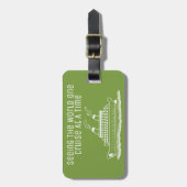 Étiquette À Bagage Simple moderne drôle de voyageur de bateau de (Devant Vertical)