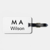 Étiquette À Bagage Simple monogram add your name letter man minimal (Dos horizontal)