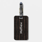 Étiquette À Bagage Simple monogramme ajouter votre nom lettre man min (Dos Vertical)