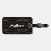 Étiquette À Bagage Simple monogramme ajouter votre nom lettre man min (Dos horizontal)