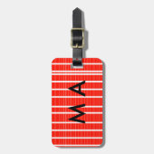 Étiquette À Bagage Simple monogramme ajouter votre nom lettre man min (Devant Vertical)