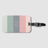 Étiquette À Bagage Simple Monogramme de Bloc de Couleur Pastel Minima (Devant Horizontal)