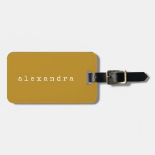 Étiquette À Bagage Simple Nommage Minimaliste Personnalisé Jaune Mach