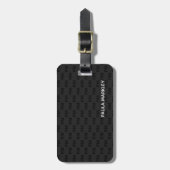 Étiquette À Bagage Simple Plain Black Gray (Devant Vertical)