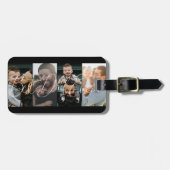 Étiquette À Bagage Simple Quatre Photo Collage meilleur papa Script (Devant horizontal)