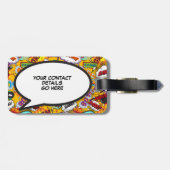 Étiquette À Bagage SIMPLEMENT MARIÉ Voix Bubble Fun Retro Comic Book (Dos horizontal)