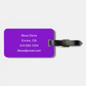 Étiquette À Bagage Simplement Violet Couleur Solide Personnalisez-Le (Dos horizontal)