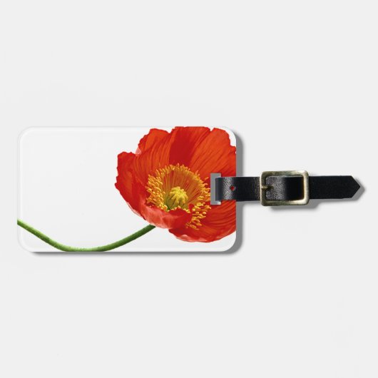 Étiquette À Bagage Simplicité rouge de pavot (Devant horizontal)