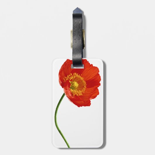 Étiquette À Bagage Simplicité rouge de pavot (Dos Vertical)