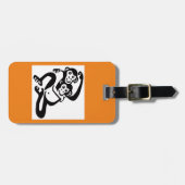 Étiquette À Bagage Singe Cheeky - BONOBO - Chimpanzé - Orange (Devant horizontal)