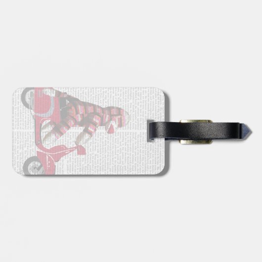 Étiquette À Bagage Singe de queue sur cyclomoteur (Dos horizontal)