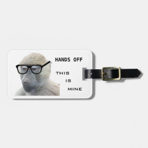 Étiquette À Bagage Singe Hipster avec lunettes