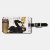 Étiquette À Bagage Singe jouant la trompette (Devant horizontal)