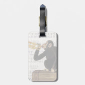 Étiquette À Bagage Singe jouant la trompette (Dos Vertical)