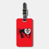 Étiquette À Bagage Singe - Lion-taille MACAQUE - Faune - Rouge (Devant Vertical)