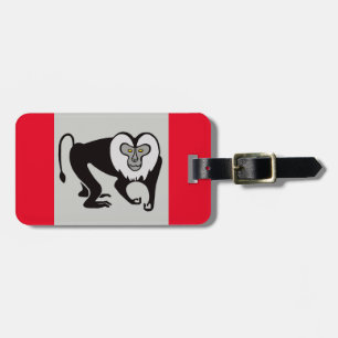 Étiquette À Bagage Singe - Lion-taille MACAQUE - Rouge de la faune
