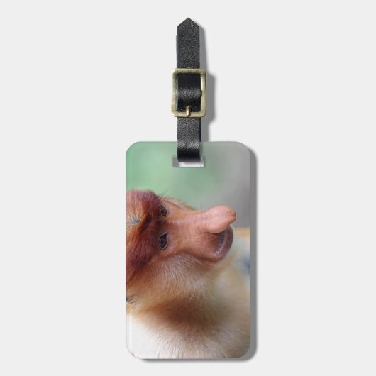 Étiquette À Bagage Singe proboscis Labuk Bay Borneo (Devant Vertical)