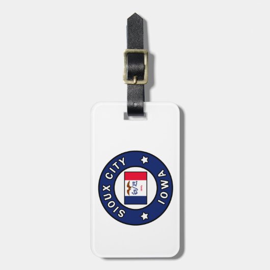 Étiquette À Bagage Sioux City Iowa (Devant Vertical)