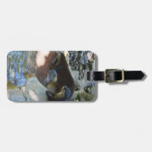 Étiquette À Bagage **"Sips by the Stream : Otters Drinking from River (Devant horizontal)