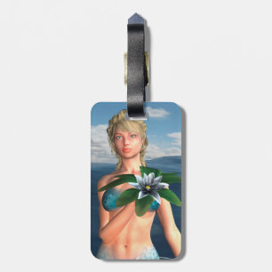 Étiquette À Bagage Sirène avec fleur de nénuphar