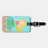 Étiquette À Bagage Sirène mignonne de l'océan, pour des filles (Devant horizontal)