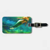 Étiquette À Bagage sirène, océan, imaginaire, peu, poisson (Devant horizontal)