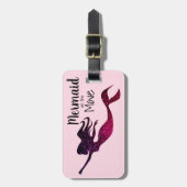 Étiquette À Bagage Sirène pourpre Girly sur le mouvement | (Devant Vertical)