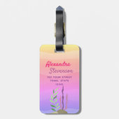 Étiquette À Bagage Sirène Rose Féminine (Dos Vertical)