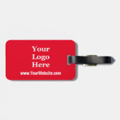 Étiquette À Bagage Site du logo commercial Bright Red and White (Dos horizontal)