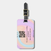 Étiquette À Bagage site web de mariage rsvp q r code ajouter nom text (Devant Vertical)