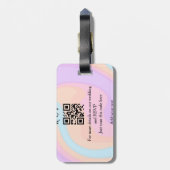 Étiquette À Bagage site web de mariage rsvp q r code ajouter nom text (Dos Vertical)