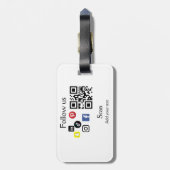 Étiquette À Bagage Site web d'entreprise simple code à barres QR code (Dos Vertical)
