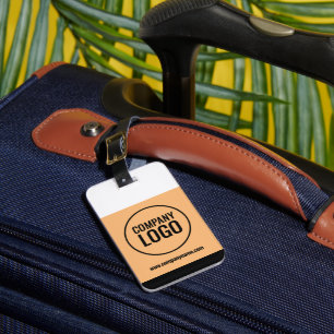 Étiquette À Bagage Site Web du logo de la société moderne White Peach