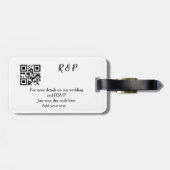 Étiquette À Bagage site web mariage rsvp q r code ajouter nom texte t (Dos horizontal)