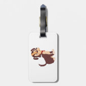 Étiquette À Bagage Sitting Brown Puppy Sweet Happy Dog (Dos Vertical)