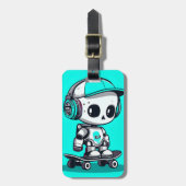 Étiquette À Bagage Skate SkullBot (Devant Vertical)