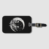 Étiquette À Bagage Skeleton Couple Moon Guitare (Devant Horizontal)