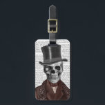 Étiquette À Bagage Skeleton Gentleman et chapeau supérieur<br><div class="desc">Mode & Figuration</div>