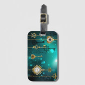 Étiquette À Bagage Skeleton Keys on Green Background (Devant Vertical)