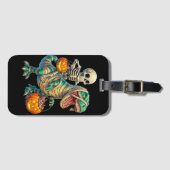 Étiquette À Bagage Skeleton Whimsical équitation maman T-Rex Hallowee (Devant Horizontal)